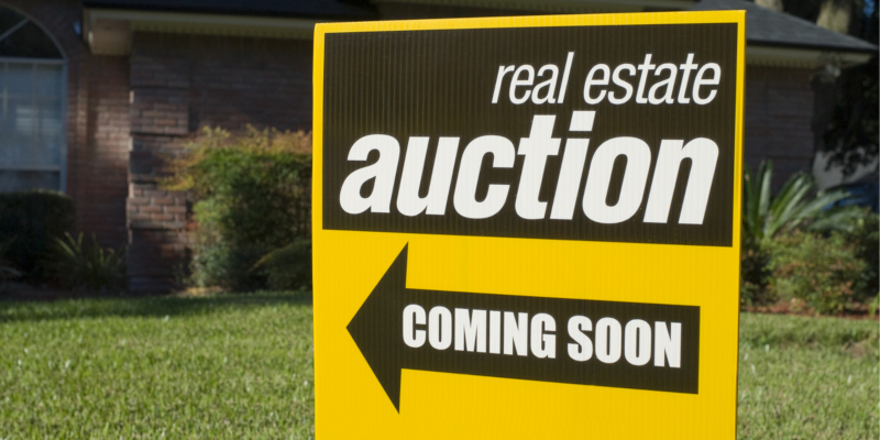 Foreclosed homes are often sold through an auction process